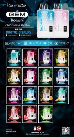 SP2 9000口電子煙｜一次性免充電 台灣現貨 $280 起 12種口味